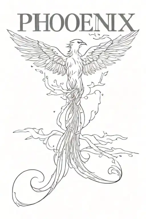 Phoenix With Number 8 Or 888 And Some Words About Healing Like Breathe Or It'll Be Okay