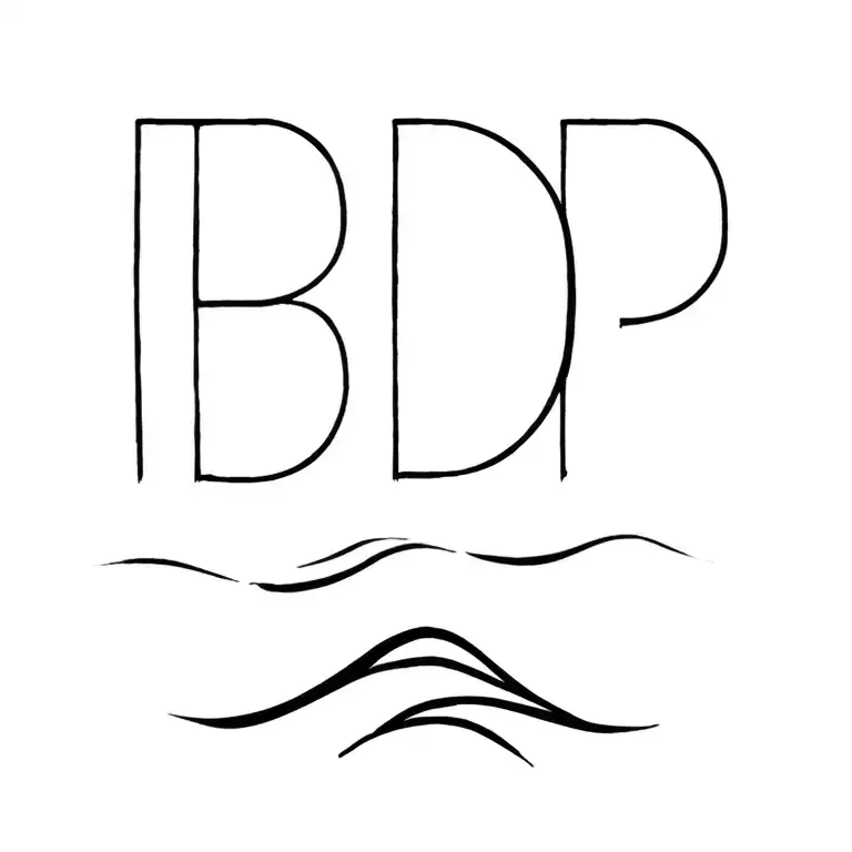 Palm Tree Wave Small Initials Bdp