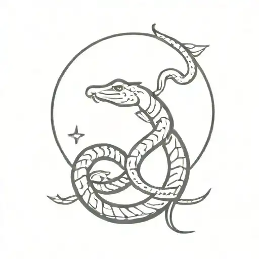 Dagger Standing With A Cute Little Snake Coiled Around It