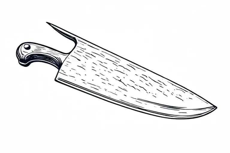 Chef Knife Tattoo Design