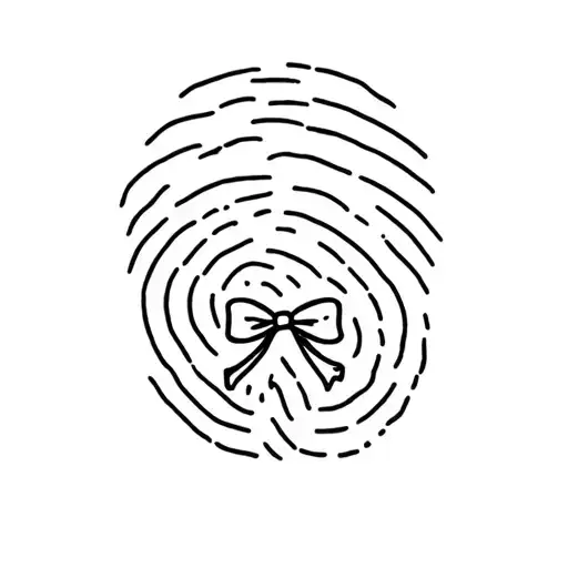 A Fingerprint With A Bow In The Middle That Bow Is Cute