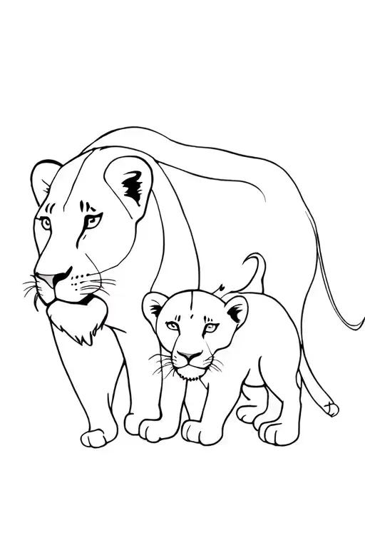Lioness And Cub