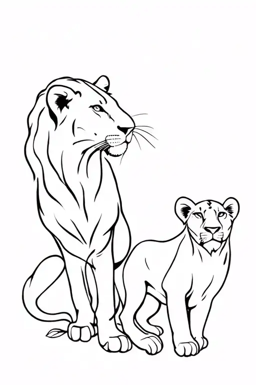 Lioness And Her Cub Spiritual Growth