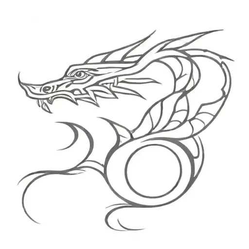 Nordic Dragon Tribal Style