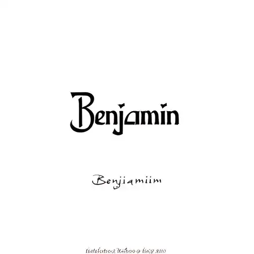 Arabic Tattoo Template Featuring The Name Benjamin Written In Elegant Traditional Kufic Script