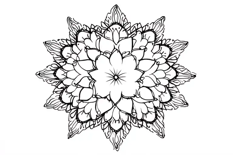 Hip Mandala Design Incorporating Elements