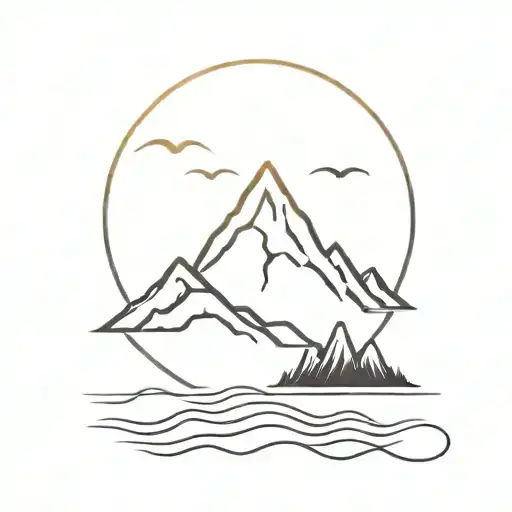 Sunrise Beach And Mountains