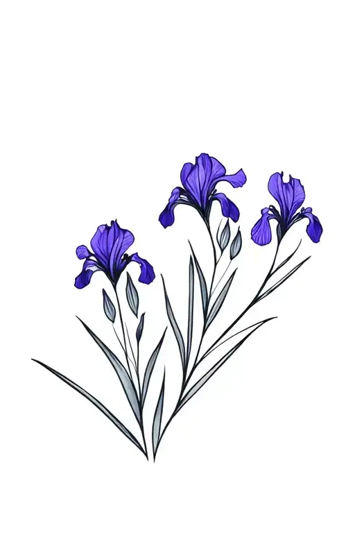 Violet And Iris Flower Bouquet
