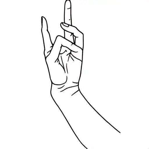 Outline Style Hand Making Finger Gun Shape Gesture
