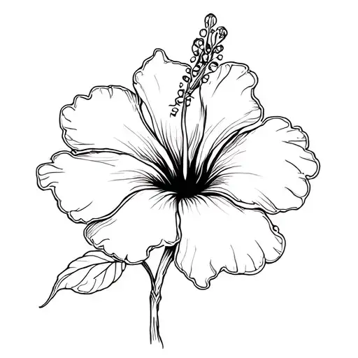 Hibiscus Flower With Semicolan