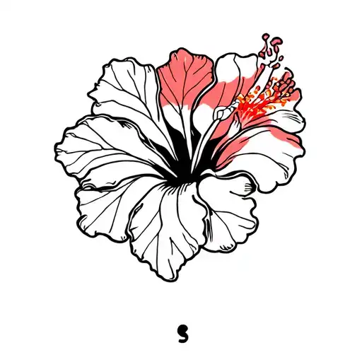 Hibiscus Flower With Semi Colon Inside