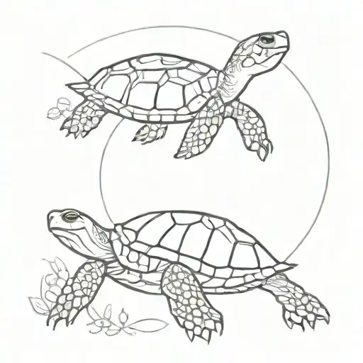 May Birth Flower Surrounding Turtle