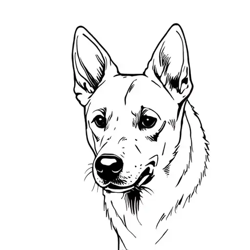 Carolina Dog Face Outline