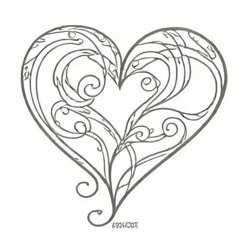Heart Outline Made From The Words Once And Forever