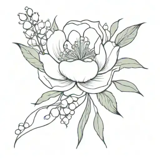 Peony And Lily Of The Valley