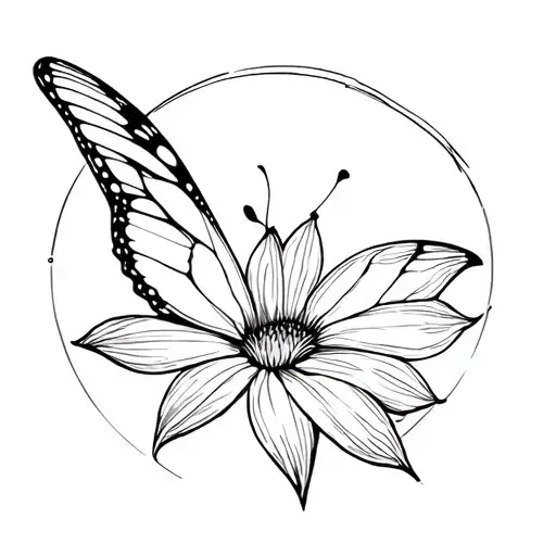 Butterfly And September Birth Flower With Halo