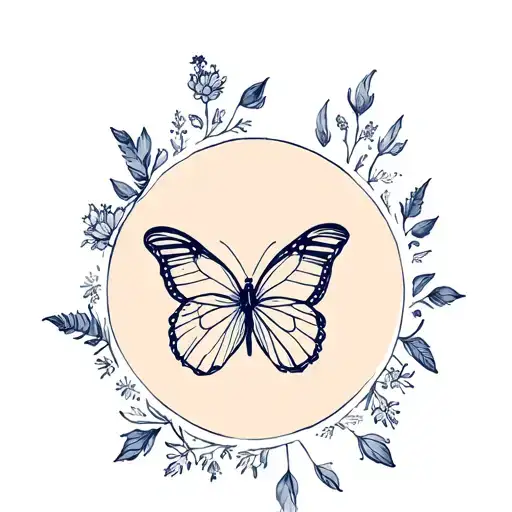 Butterfly And September Birth Flower With Halo Symbolizing The Client's Love