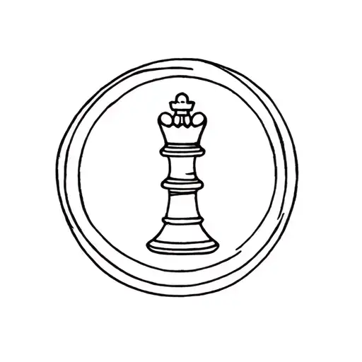 King Chess Piece Inside A Circle Surrounding