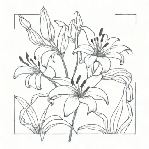 Aesthetic Lilies With Shadow Figure Meeting