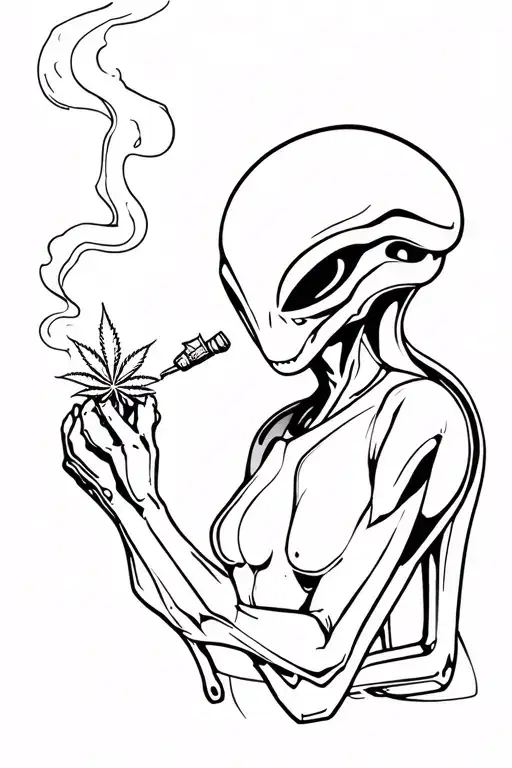 Alien Smoking Weed