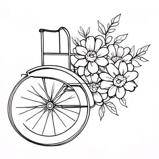 Wheelchair With Flowers Intertwined