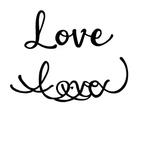 Fine Line Simple Wave With The Word Love In Script Above