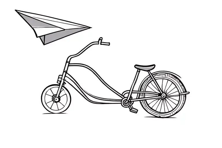 Tricycle With Floors And A Paper Airplane Flying