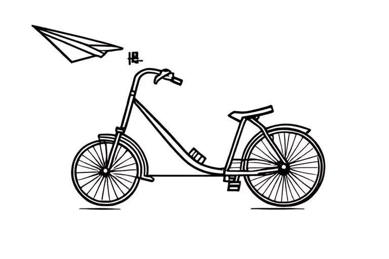 Tricycle With Floors And A Paper Airplane Flying
