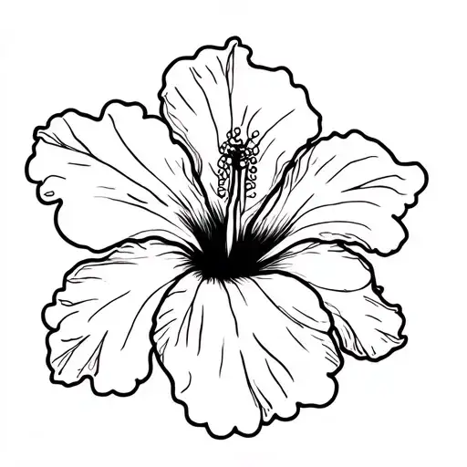 Detailed Hibiscus Flower With Shading