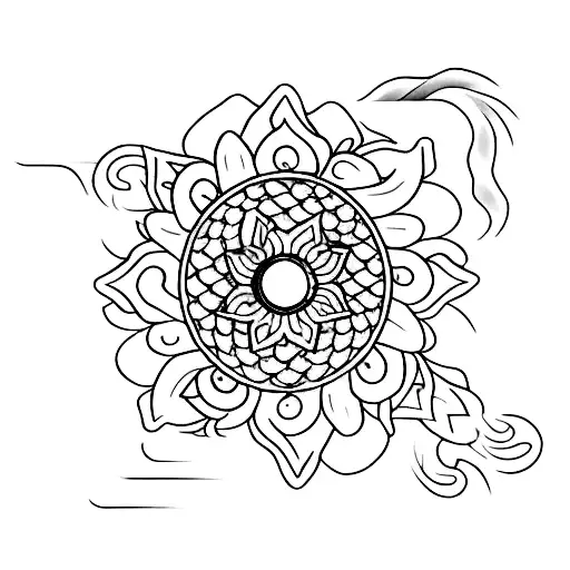 Combine The Sharingan With Traditional Japanese Elements Like Cherry Blossoms And Koi Fish