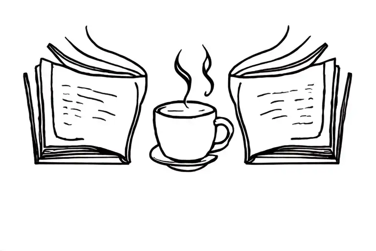 Coffee And Book Style Illustration