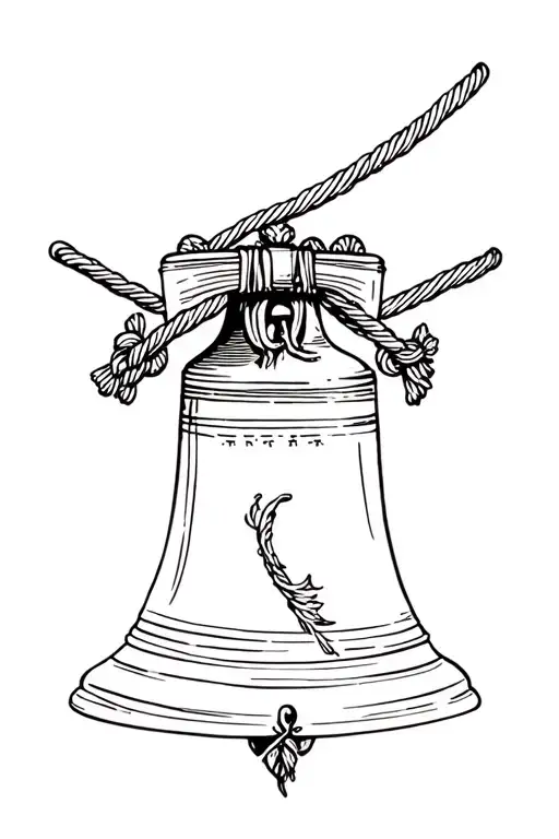 Liberty Bell And Sailors Rope Behind