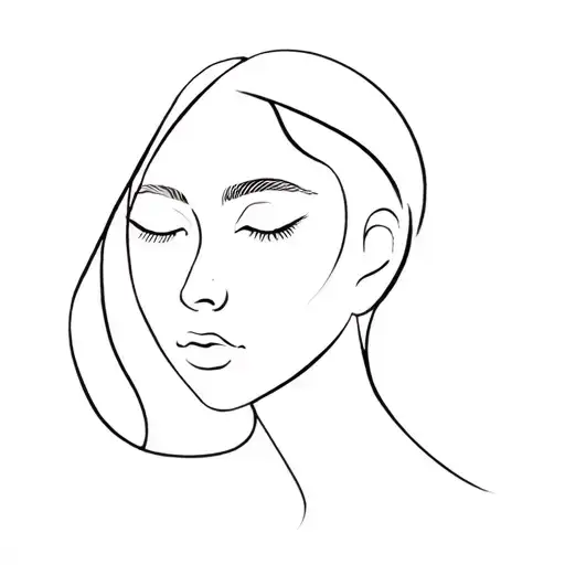 Single Line Abstract Women Face