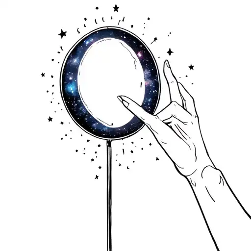 Hand Reaching Into Mirror Galaxy