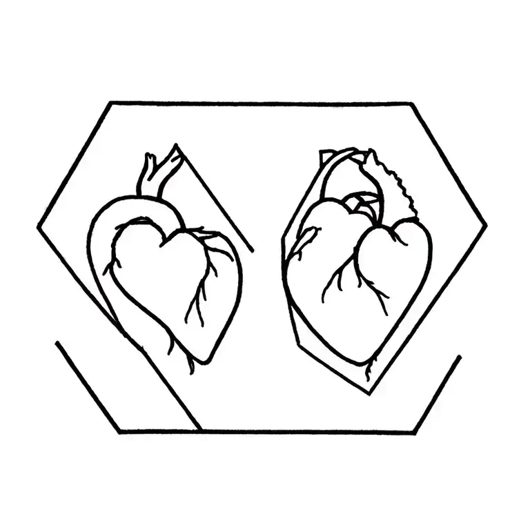 The Hexagon Inside Is Interspersed By The Two Dini And Under Them The Human Heart