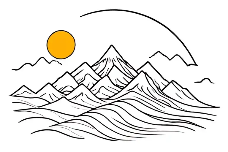 Mountain And Sun And Wave And Van
