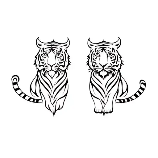 Tiger And Viking Warrior