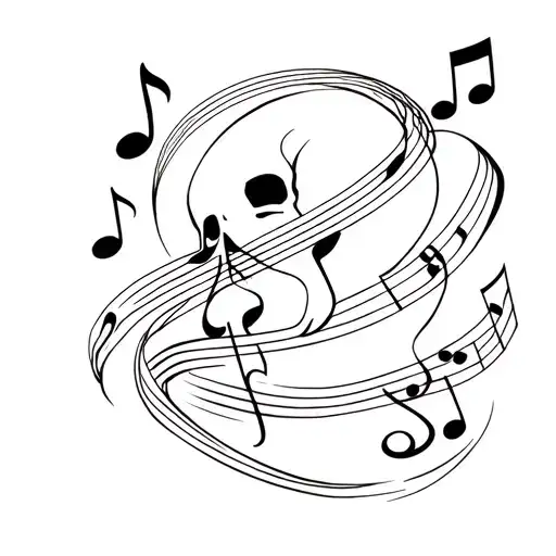 Death Surrounded By Musical Notes