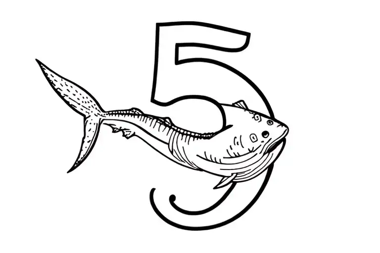 Whale Shark With Number 5