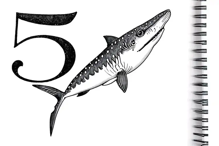 Whale Shark With Number 5