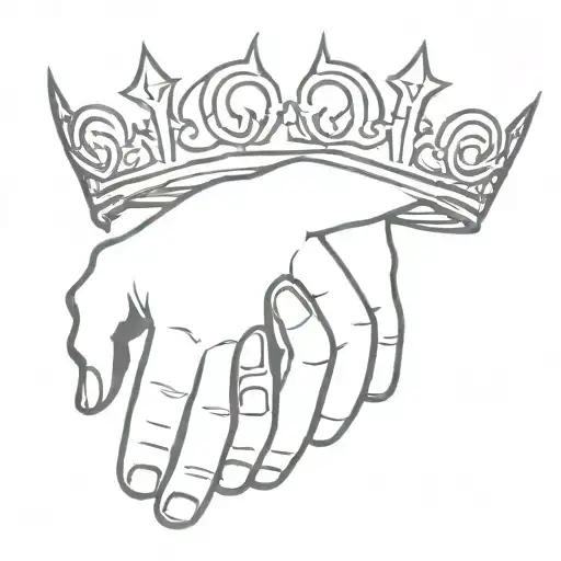 Hands Holding Sharp Crown Hanging