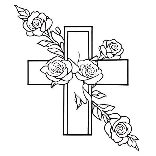 Cross Made Of Roses