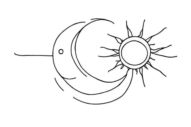 Moon And Sun Fluid Lines Collar Bone