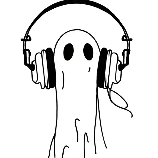 Ghost With Headphones And A Relaxed Look