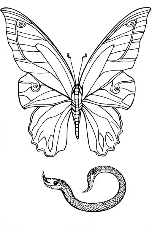 Butterfly And Snakes