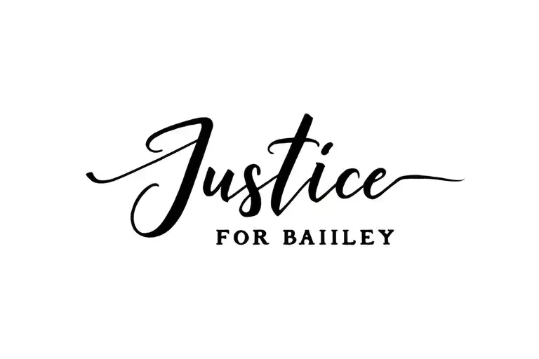Small Cursive Back Tattoo Saying Justice For Bailey