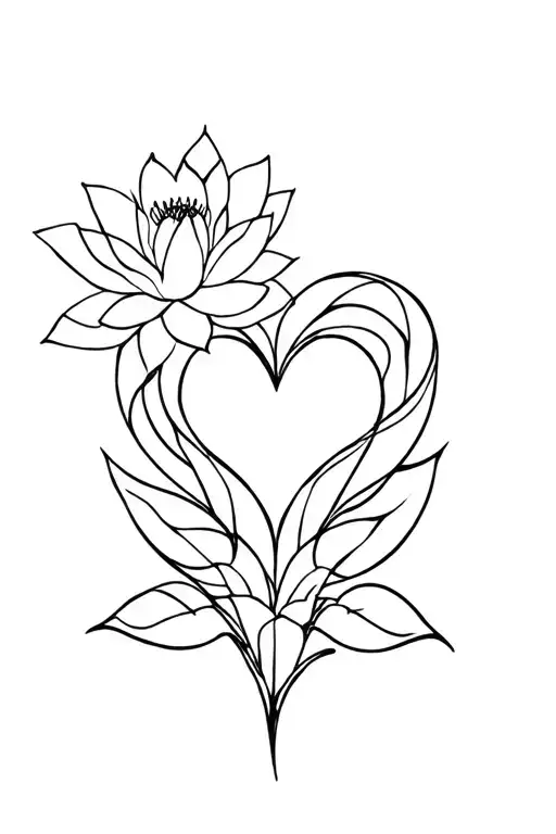 Archie With Heart And Lotus Flower Intertwined