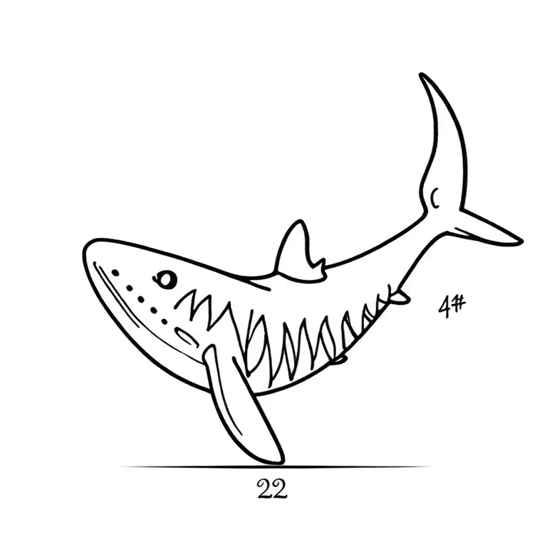 Whale Shark With 222 Angel Number On Tail