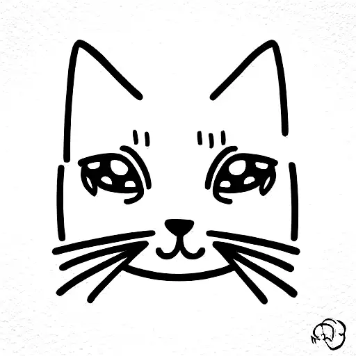 Kitten One Line Face