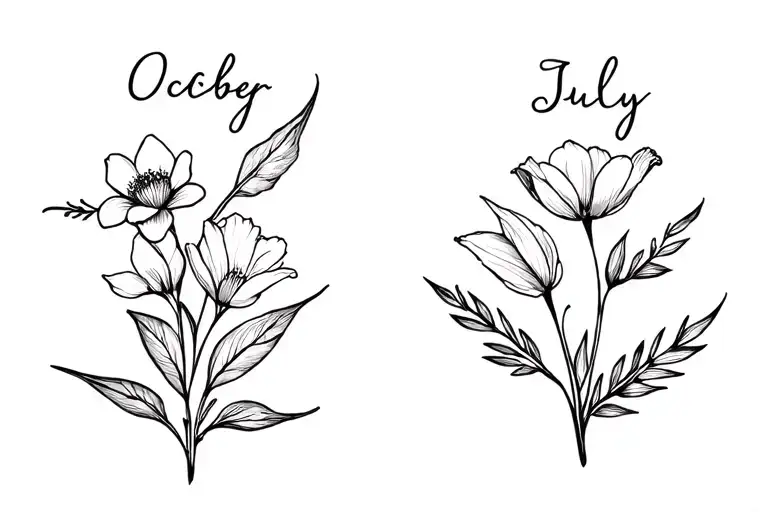 Birth Month Flower October May Sepand July Birth Flower